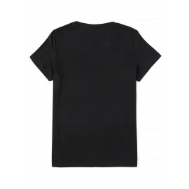 [Cute Cat T-Shirt] Soft Women's Casual Short Sleeve T-Shirt | Cute Cat Print & 