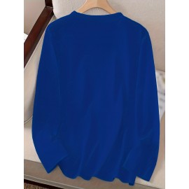 Women's Casual Long Sleeve Crew Neck T-Shirt - Fox & Autumn Leaves Graphic Print, Black with Orange Design, Medium Stretch, Machine Washable, All-Season Comfort Top, Naturethemed Apparel, Nontransparent Fabric