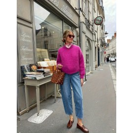 [Elegant Women's Pullover] Elegant Long-Sleeve Pullover for Women - YQ001 Solid Color Top, Perfect for Dates, Shopping, and Parties